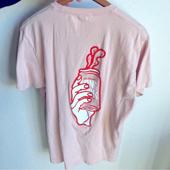 The Finnish Long Drink gin cocktail can Finland peach graphic tee shirt large L - Picture 1 of 7